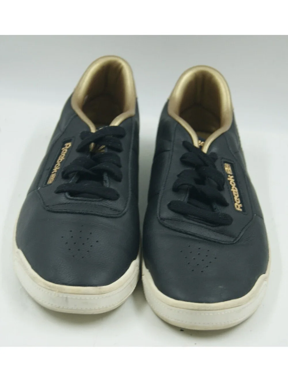Reebok Cl Lady Ducs Sneakers Women's 8.5 Black Leather Comfort Flat Shoes